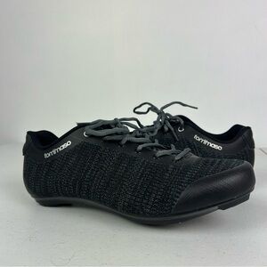 Tommaso Strada Aria Black Knit Cycling Shoes Lace Up Size 10.5